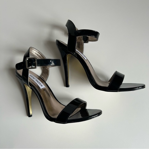 Slightly Used | Steve Madden | Black Strap Heels | Size 7 - Picture 1 of 9